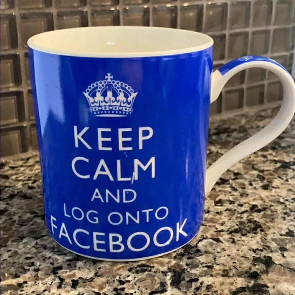Keep Calm And Log Onto Facebook Blue Coffe…